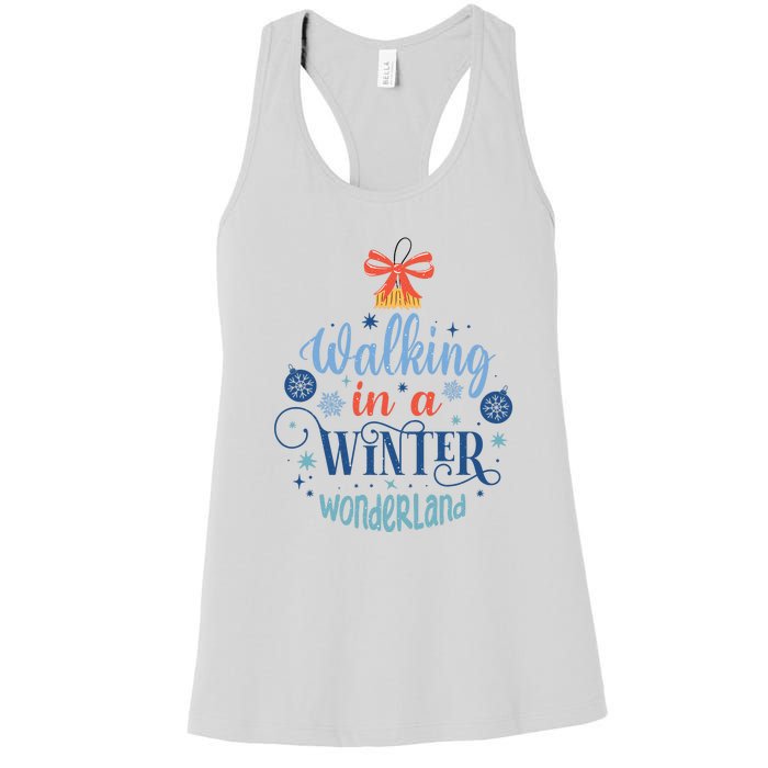 Walking In A Winter Wonderland Christmas Funny Xmas Holiday Gift Women's Racerback Tank