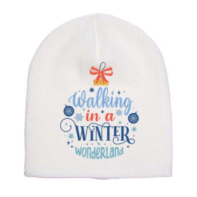 Walking In A Winter Wonderland Christmas Funny Xmas Holiday Gift Short Acrylic Beanie