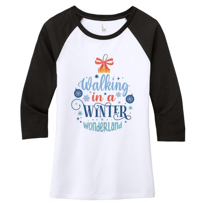 Walking In A Winter Wonderland Christmas Funny Xmas Holiday Gift Women's Tri-Blend 3/4-Sleeve Raglan Shirt