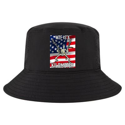 WTF Is A Kilometer July 4th Skeleton Funny Cringey USA Meme Cool Comfort Performance Bucket Hat