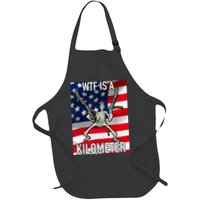 WTF Is A Kilometer July 4th Skeleton Funny Cringey USA Meme Apron