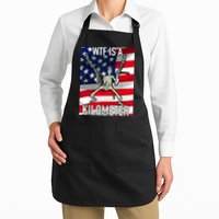 WTF Is A Kilometer July 4th Skeleton Funny Cringey USA Meme Apron