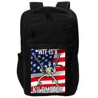 WTF Is A Kilometer July 4th Skeleton Funny Cringey USA Meme Impact Tech Backpack
