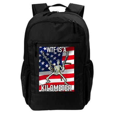 WTF Is A Kilometer July 4th Skeleton Funny Cringey USA Meme Backpack
