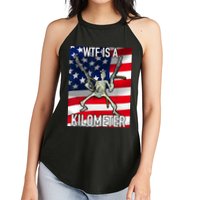 WTF Is A Kilometer July 4th Skeleton Funny Cringey USA Meme Women's Perfect Tri Rocker Tank