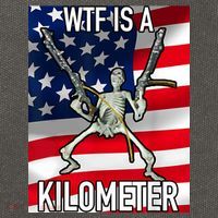 WTF Is A Kilometer July 4th Skeleton Funny Cringey USA Meme Cotton Canvas Backpack