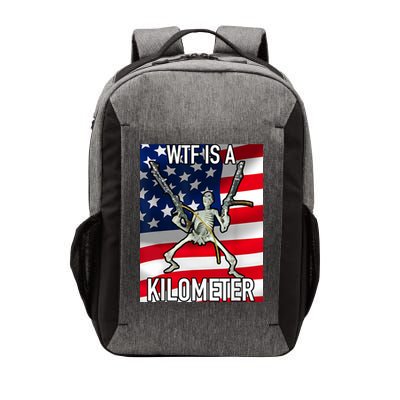 WTF Is A Kilometer July 4th Skeleton Funny Cringey USA Meme Vector Backpack