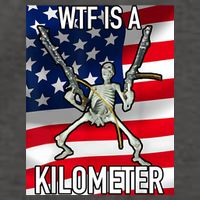 WTF Is A Kilometer July 4th Skeleton Funny Cringey USA Meme Vector Backpack