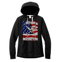 Wtf Is A Kilometer American Skeleton Funny Women's Fleece Hoodie