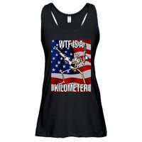 Wtf Is A Kilometer American Skeleton Funny Ladies Essential Flowy Tank