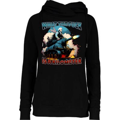Wtf Is A Kilometer Womens Funnel Neck Pullover Hood