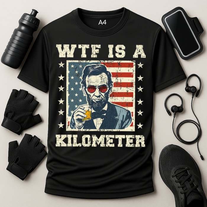 Wtf Is A Kilometer Abe Lincoln July 4th Cooling Performance Crew T-Shirt