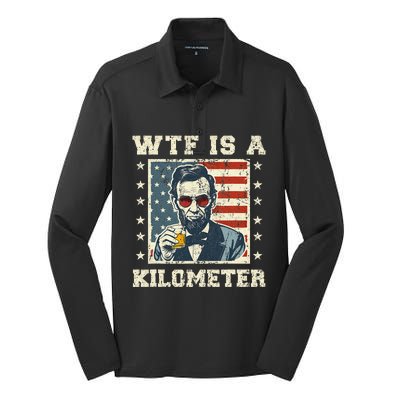 Wtf Is A Kilometer Abe Lincoln July 4th Silk Touch Performance Long Sleeve Polo