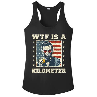 Wtf Is A Kilometer Abe Lincoln July 4th Ladies PosiCharge Competitor Racerback Tank