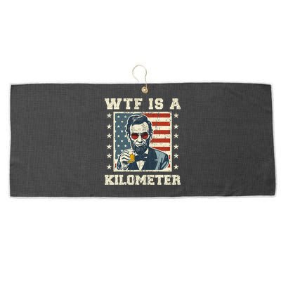 Wtf Is A Kilometer Abe Lincoln July 4th Large Microfiber Waffle Golf Towel