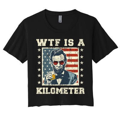 Wtf Is A Kilometer Abe Lincoln July 4th Crop Top