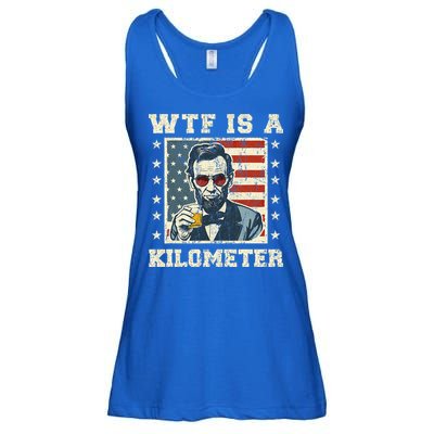 Wtf Is A Kilometer Abe Lincoln July 4th Ladies Essential Flowy Tank