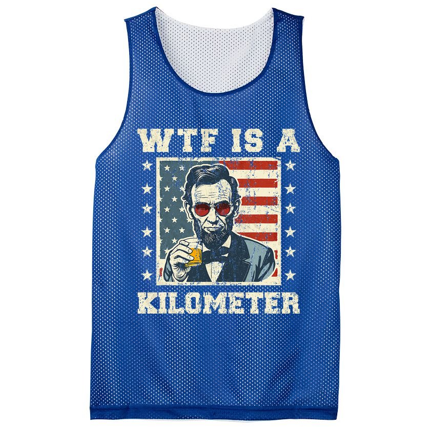 Wtf Is A Kilometer Abe Lincoln July 4th Mesh Reversible Basketball Jersey Tank