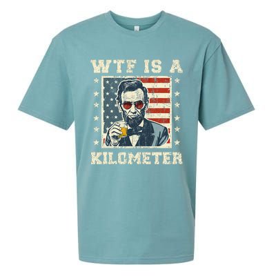 Wtf Is A Kilometer Abe Lincoln July 4th Sueded Cloud Jersey T-Shirt