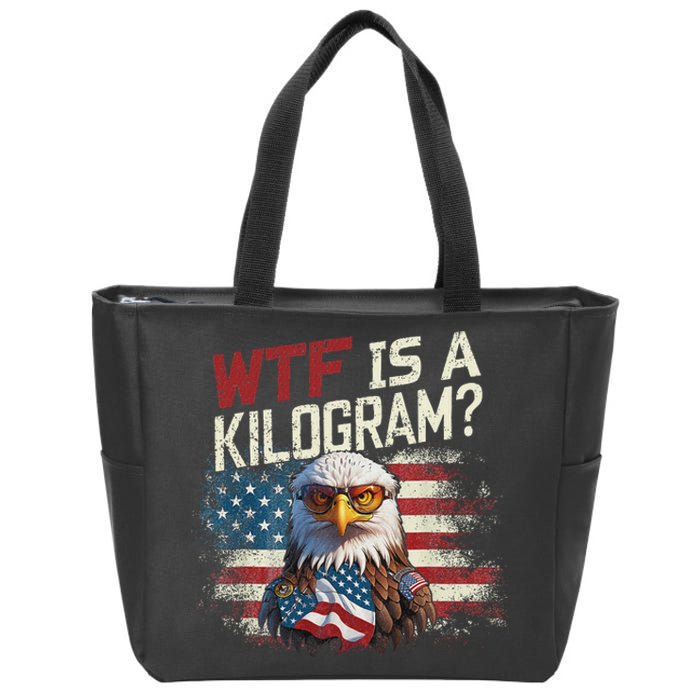 Wtf Is A Kilogram Funny 4th Of July Patriotic Eagle Usa Zip Tote Bag