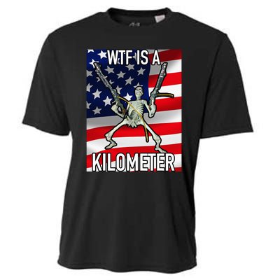 Wtf Is A Kilometer July 4th Skeleton Funny Cringey Cooling Performance Crew T-Shirt