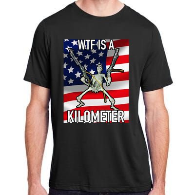 Wtf Is A Kilometer July 4th Skeleton Funny Cringey Adult ChromaSoft Performance T-Shirt