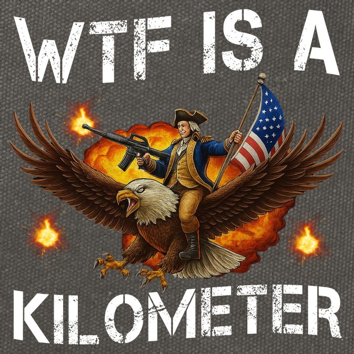 WTF Is A Kilometer Funny Patriotic American Freedom  Cotton Canvas Backpack
