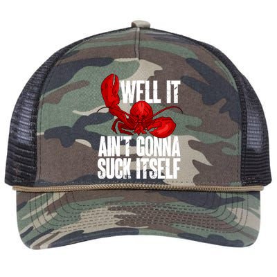 Well It Aint Gonna Suck Itself Lobster Seafood Lover Retro Rope Trucker Hat Cap