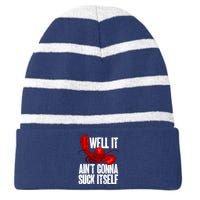 Well It Aint Gonna Suck Itself Lobster Seafood Lover Striped Beanie with Solid Band