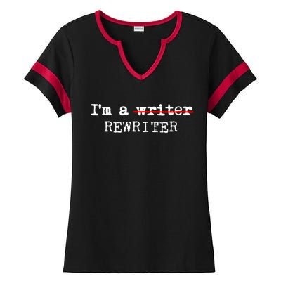 Wo I'm A Rewriter | This Is My Writing Tee VNeck Ladies Halftime Notch Neck Tee