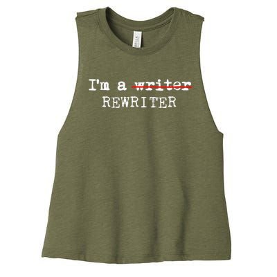 Wo I'm A Rewriter | This Is My Writing Tee VNeck Women's Racerback Cropped Tank