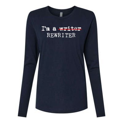 Wo I'm A Rewriter | This Is My Writing Tee VNeck Womens Cotton Relaxed Long Sleeve T-Shirt