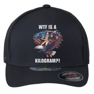 Wtf Is A Kilogram Funny 4th Of July Patriotic Eagle Usa Flexfit Unipanel Trucker Cap