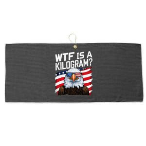 Wtf Is A Kilogram Funny 4th Of July Patriotic Eagle Usa Large Microfiber Waffle Golf Towel