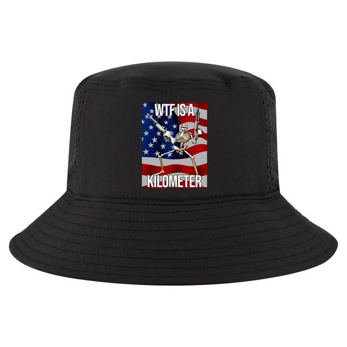 Wtf Is A Kilometer American Skeleton Funny Cool Comfort Performance Bucket Hat