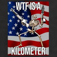 Wtf Is A Kilometer American Skeleton Funny Cool Comfort Performance Bucket Hat