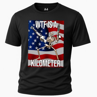 Wtf Is A Kilometer American Skeleton Funny Performance Shirt