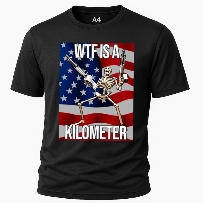 Wtf Is A Kilometer American Skeleton Funny Performance Shirt