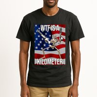 Wtf Is A Kilometer American Skeleton Funny Tall T-Shirt