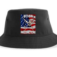 Wtf Is A Kilometer American Skeleton Funny Sustainable Bucket Hat