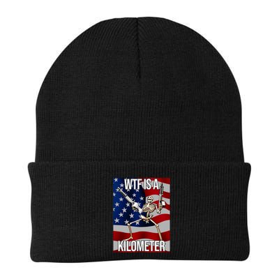 Wtf Is A Kilometer American Skeleton Funny Beanie