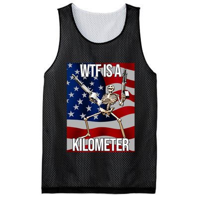 Wtf Is A Kilometer American Skeleton Funny Mesh Reversible Basketball Jersey Tank