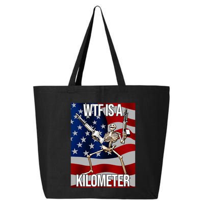 Wtf Is A Kilometer American Skeleton Funny 25L Jumbo Tote
