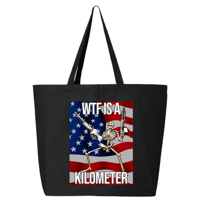 Wtf Is A Kilometer American Skeleton Funny 25L Jumbo Tote