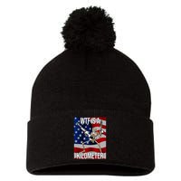 Wtf Is A Kilometer American Skeleton Funny Pom Pom 12in Knit Beanie