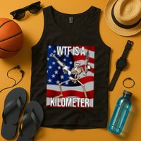 Wtf Is A Kilometer American Skeleton Funny Tank Top