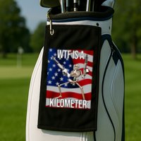 Wtf Is A Kilometer American Skeleton Funny Golf Towel