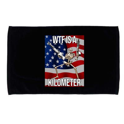 Wtf Is A Kilometer American Skeleton Funny Microfiber Hand Towel