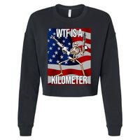 Wtf Is A Kilometer American Skeleton Funny Cropped Pullover Crew