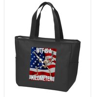 Wtf Is A Kilometer American Skeleton Funny Zip Tote Bag